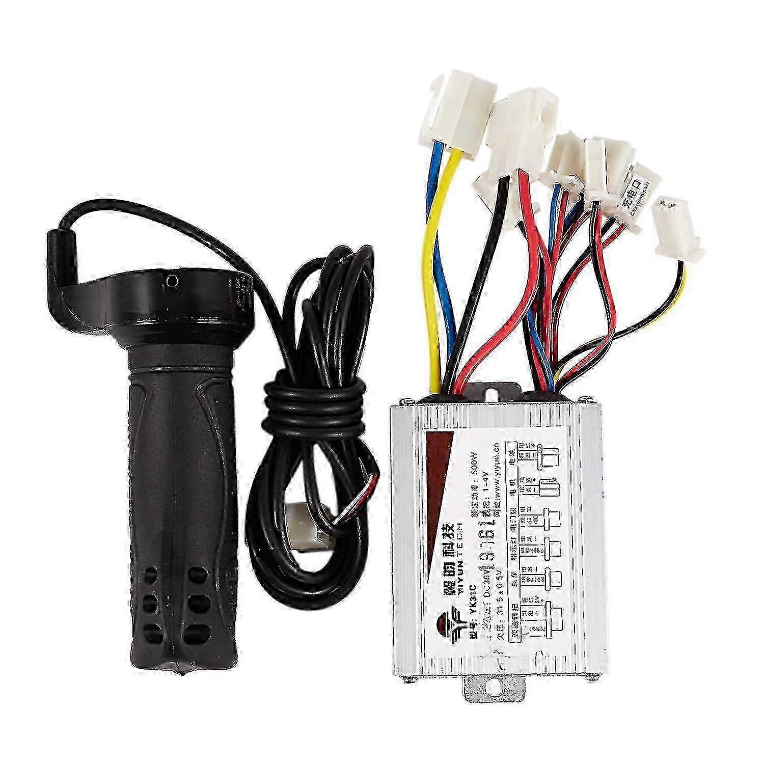 Electric Bicycle Brushed Speed Controller & Throttle Grip Set 36V 500W