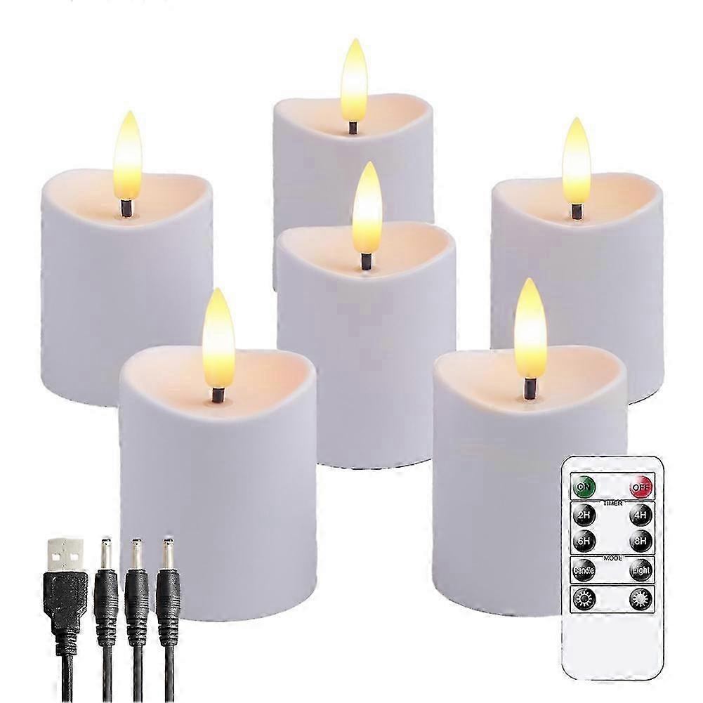 LED Flickering Flameless Candles with Remote Control - Realistic White Wax Candles, Rechargeable & Ideal for Any Occasion