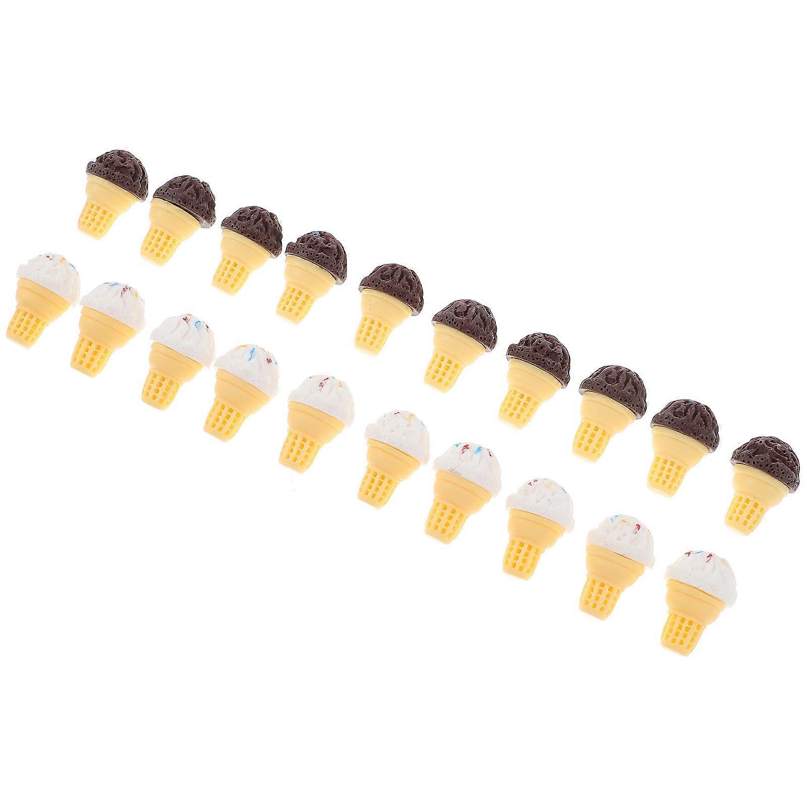 Diy Ice Conical Mini Ice Cream Decoration for Miniature Scene Layout Resin Decoration 20Pcs