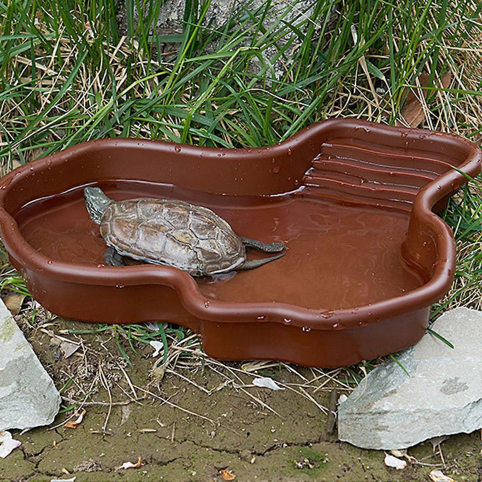 Tortoise Water Bowl Tortoise Dish Tortoise Accessories Turtle Pool Bathing Dish With Drainage Reptile Bathing Tub
