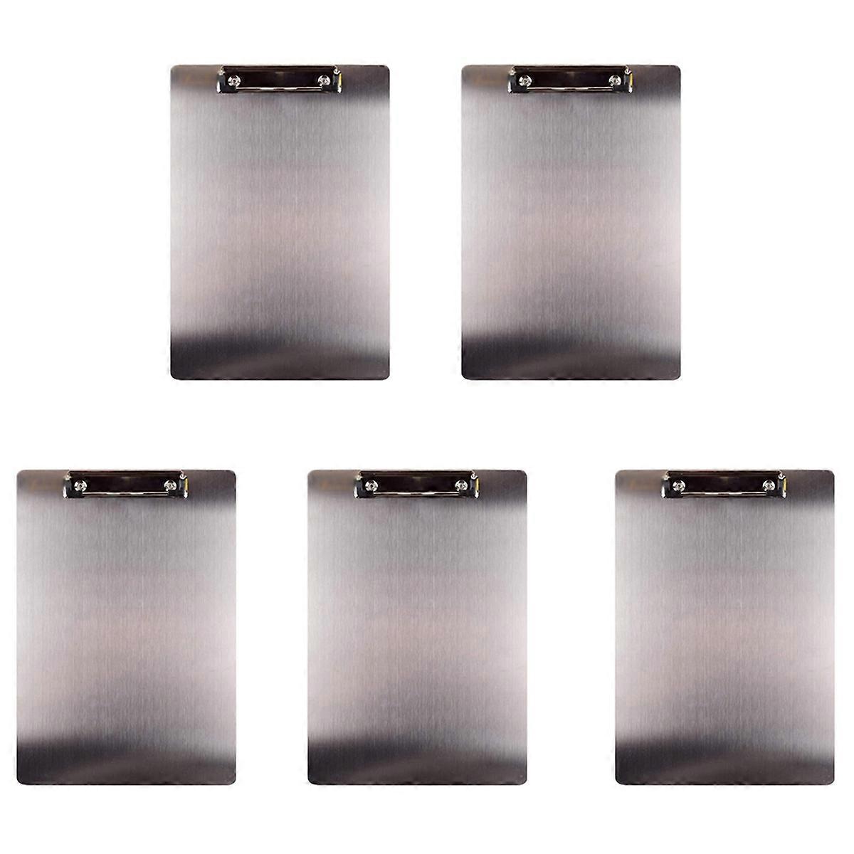 5X Metal Clipboard Folder A4 Stainless Steel Clip Board Bill Storage Folder Writing File Board Menu