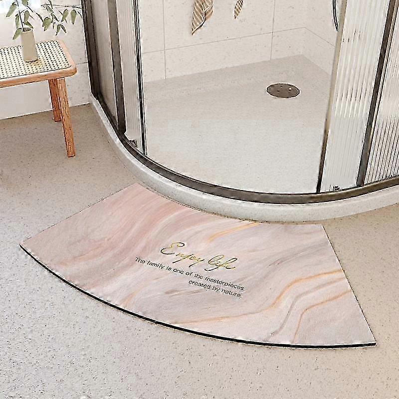 Diatom ooze Fast Drying Corner Shower Mat Non Slip Curved Bath Mat ...