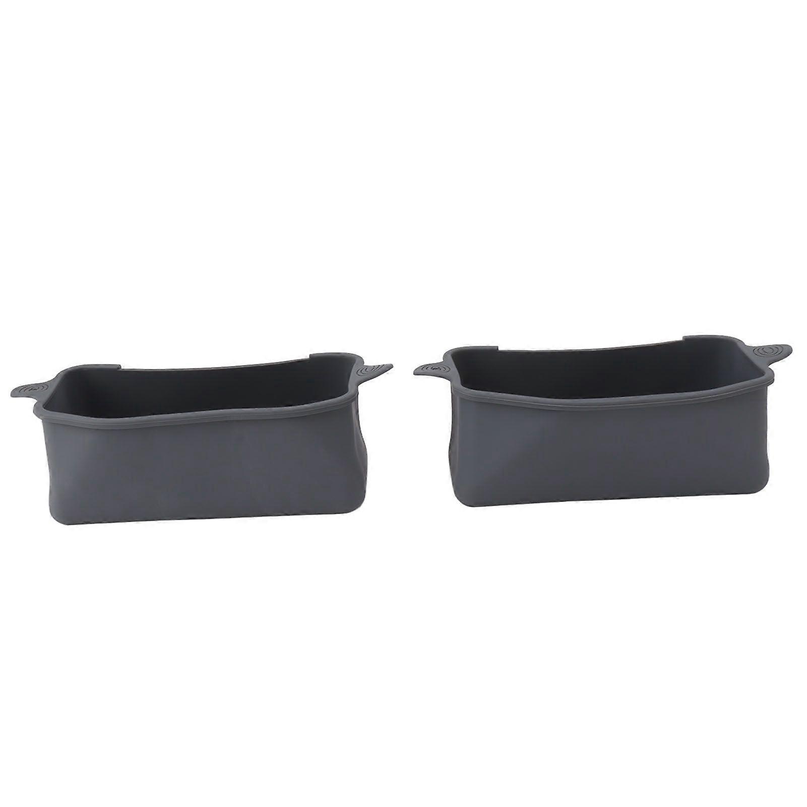 2Pcs Silicone Grease Cup Liners Reusable Drip Pan Liners Silicone Rear Grease Catcher for Griddle Gris