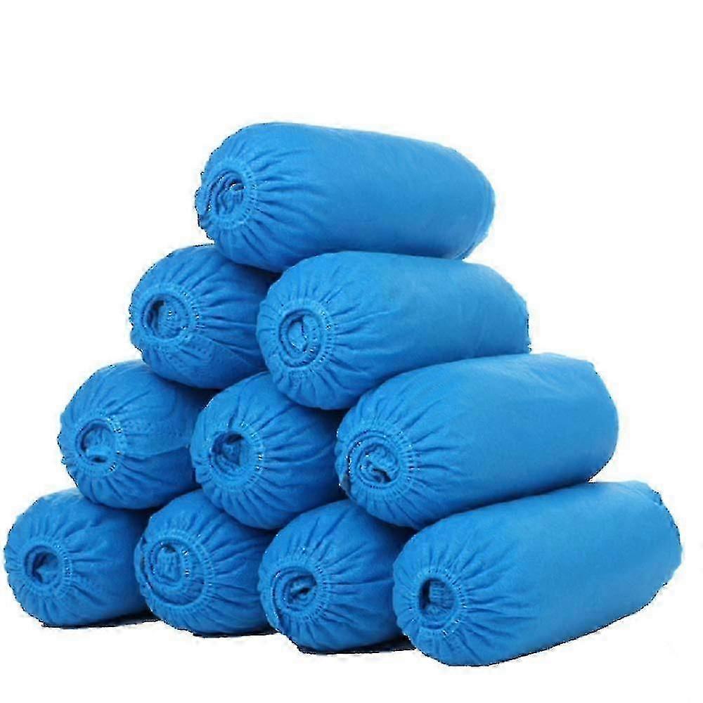 100 عبوة (50 زوجا) أغطية أحذية وأحذية يمكن التخلص منها للبناء ، والطبية ، ومكان العمل ، والحماية الداخلية والخارجية (أزرق)