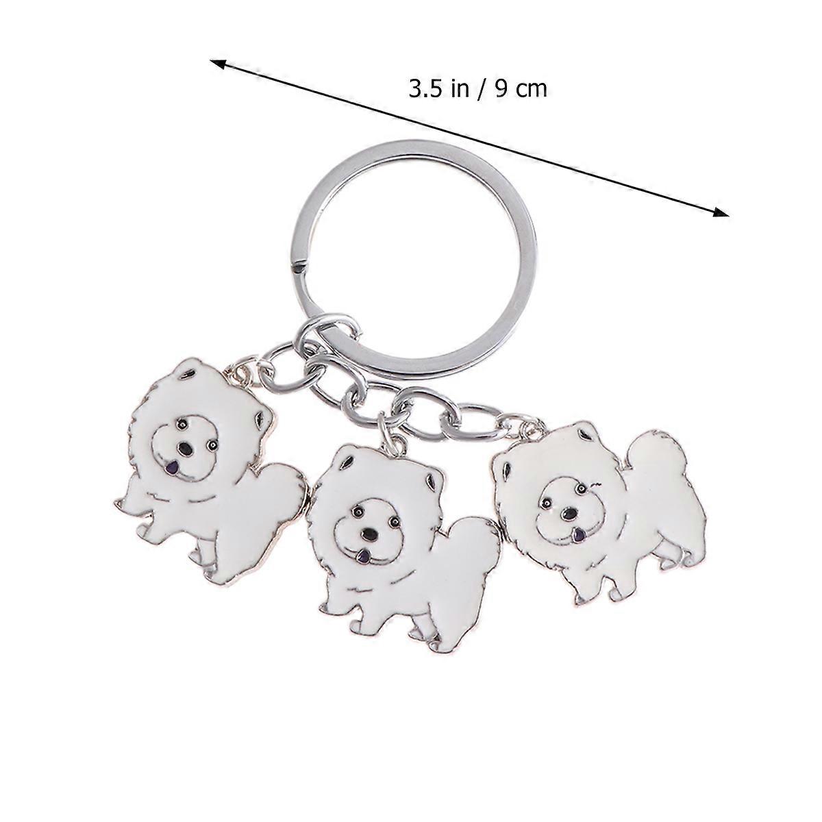 Durable Metal Car Keychain in White Perfect for Hanging Keys and Decorating Your Life 2 Inch