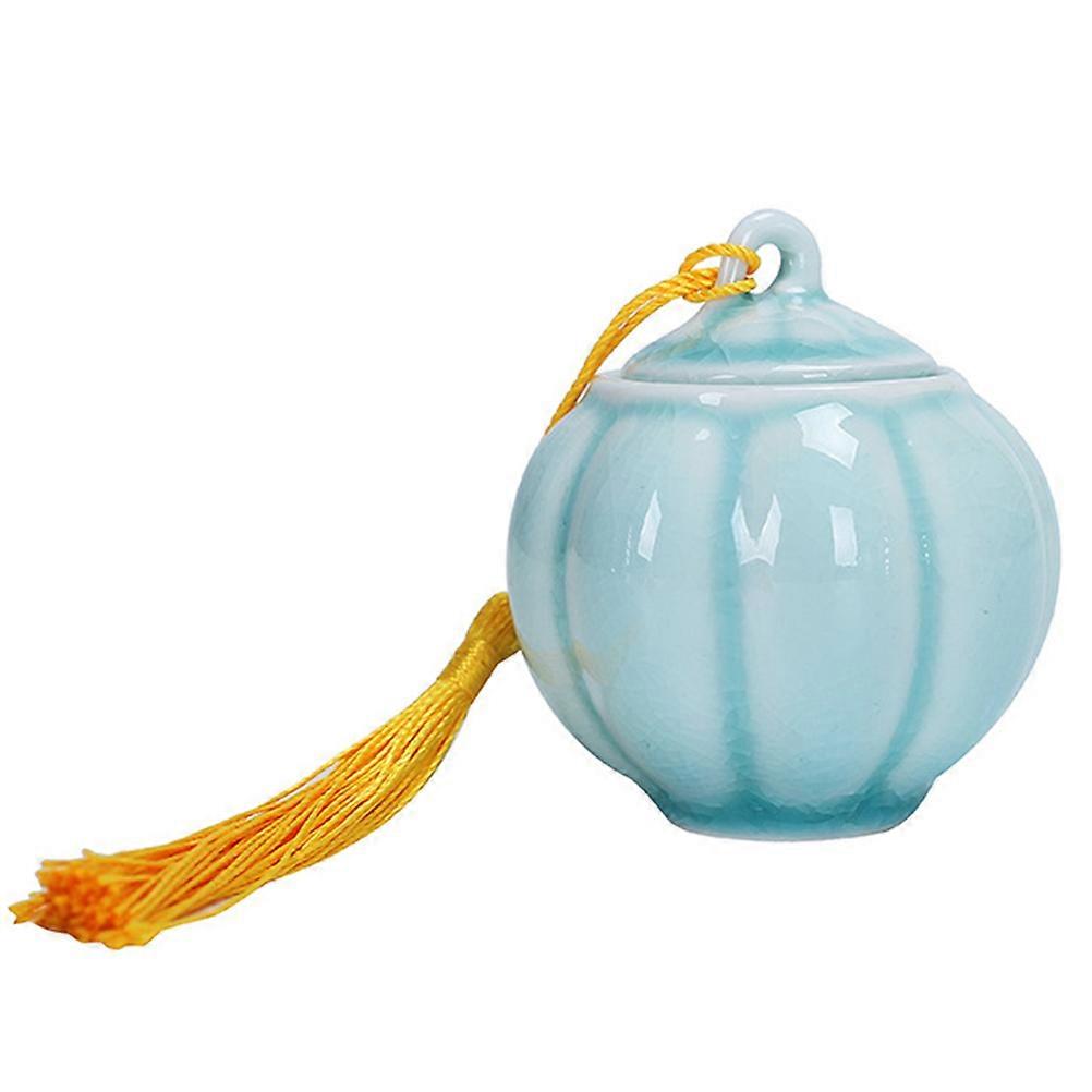 Elegant Ceramic Mini Pumpkin Spice Container Tea Canister for Dry Food Storage Home Office Travel Use Proof