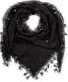 パレスチナ産ケフィエ スカーフ - アラファト スタイル ハッタ タッセル付き シェマ アラブ 千鳥格子 綿 100%