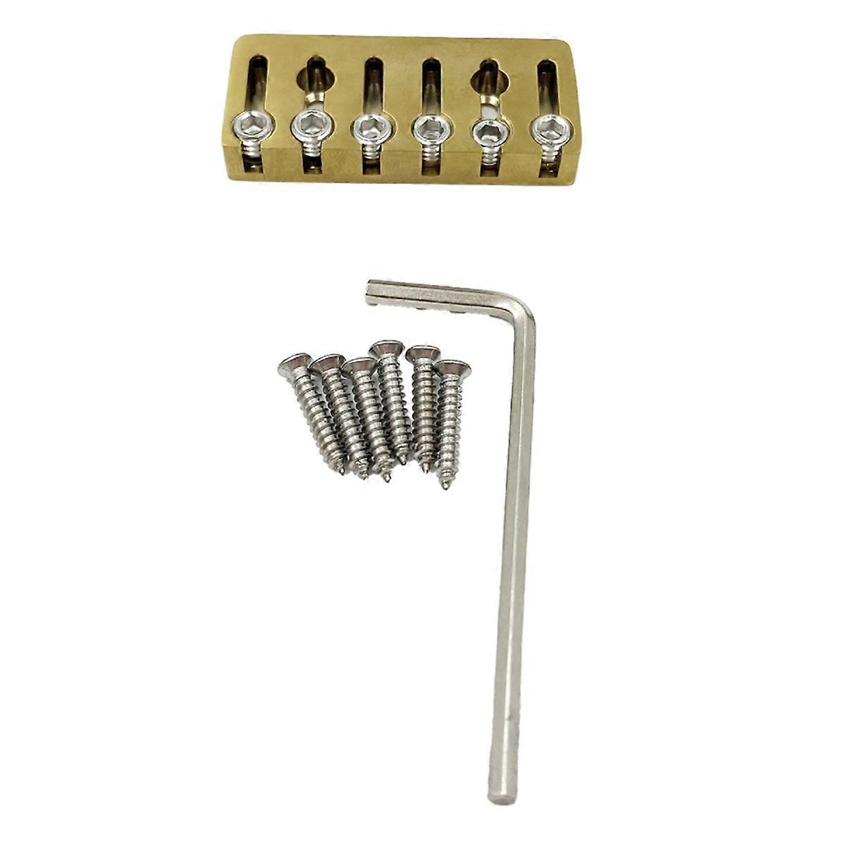 6 String Headless Guitar Bridge String Lock for 6 String Headless Electric Guitar Gold