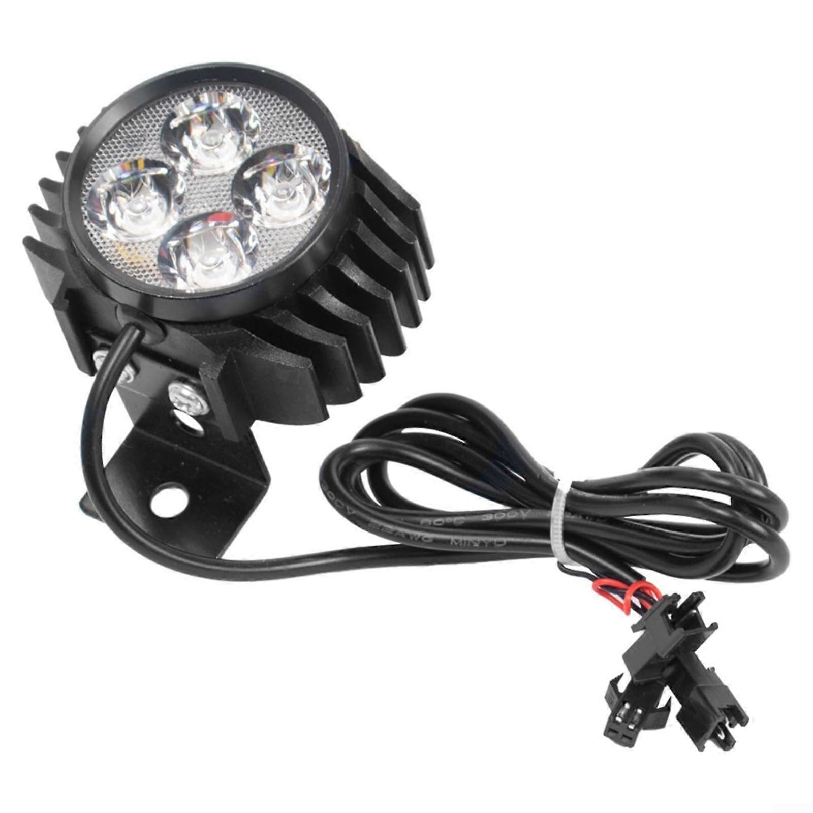 12-80V Electric Bike Headlight With Horn, 2-In-1 LED Front Lamp For Kugoo Pro Scooter