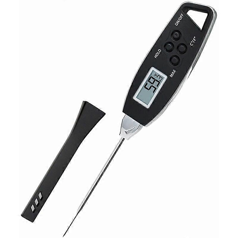 Waterproof Kitchen Thermometer, Fast Temperature Meat BBQ Fork (Black)