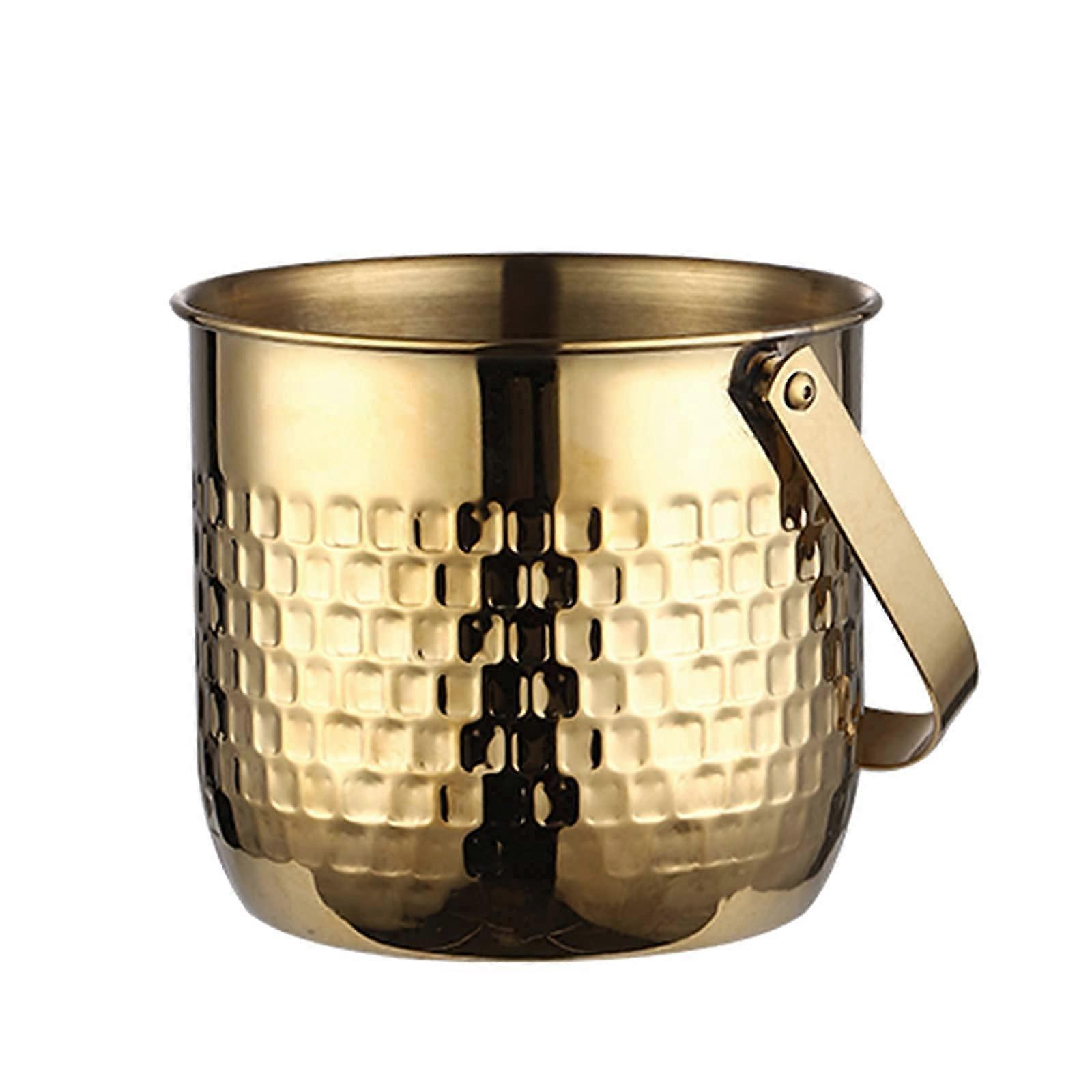 Ice Bucket Double Walled Stainless Steel Insulated With Tongs And Lid Comfortable Handle 1.5L/1L Color Dold Size B