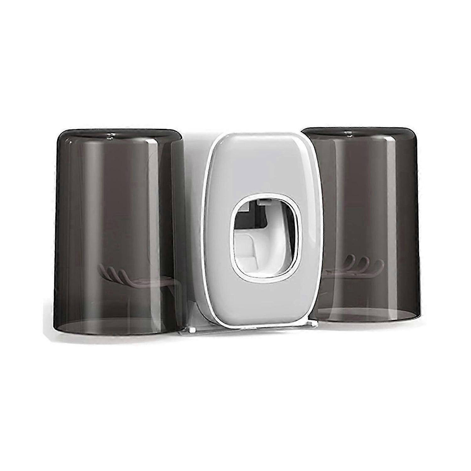 Wall Mounted Toothbrush Holder with Automatic Toothpaste Dispenser