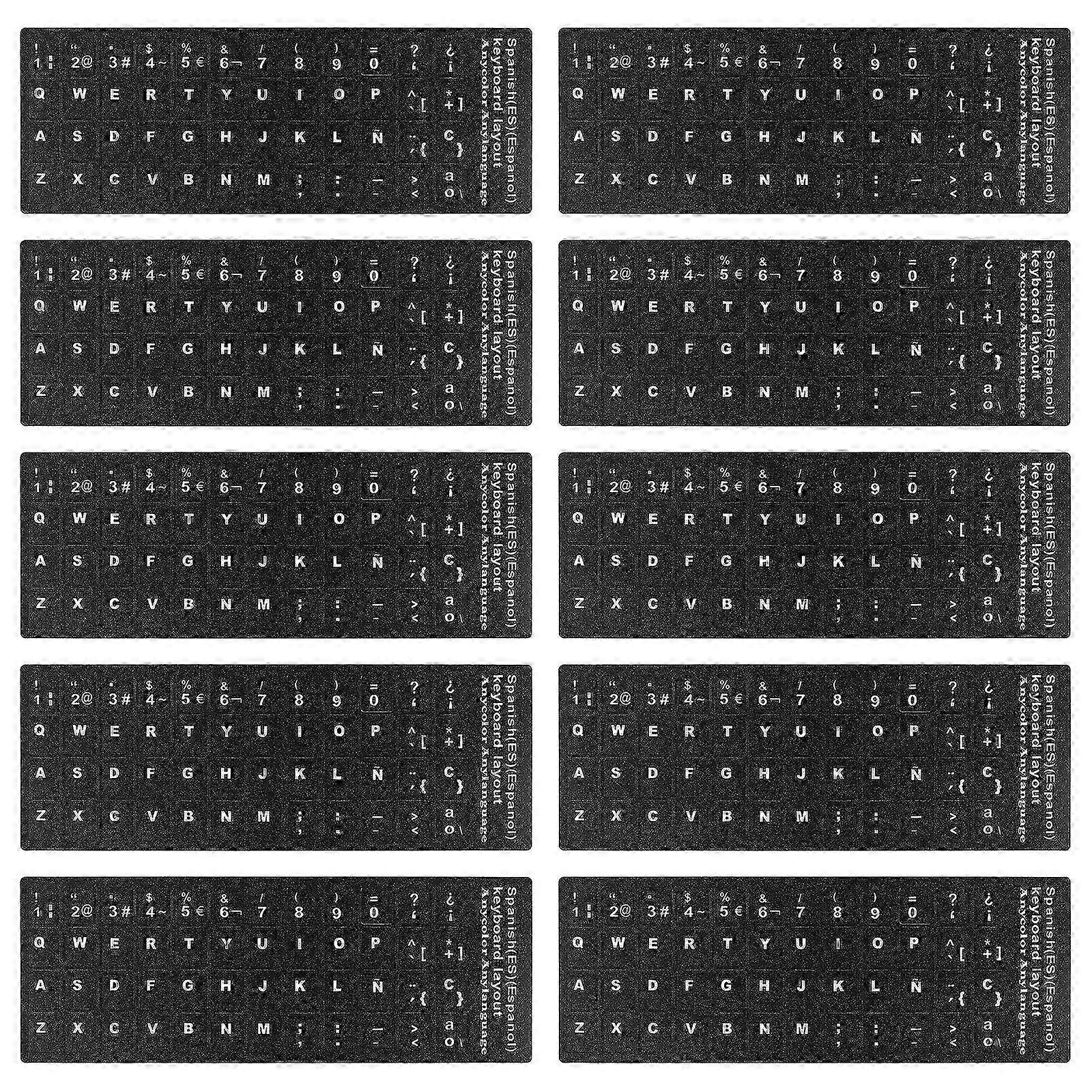 Multilingual Laptop Keyboard Stickers - 10 Sheets for Language Learning & School Computer Classes