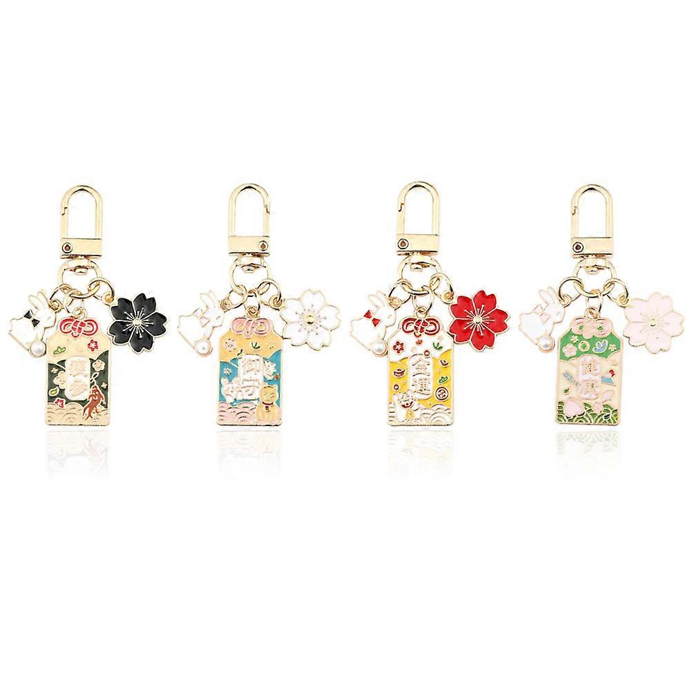 Metal Keychain Japanese Style Key Chains for Decor 16Pcs Assorted