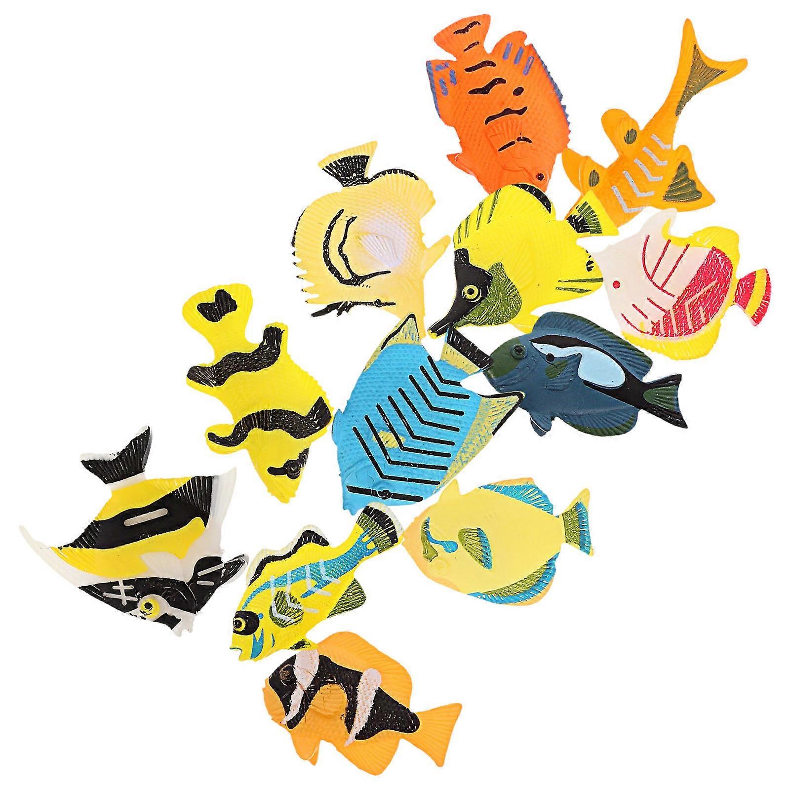Tropical Fish Model Plastic Fish Figurines for Decoration 36Pcs Set