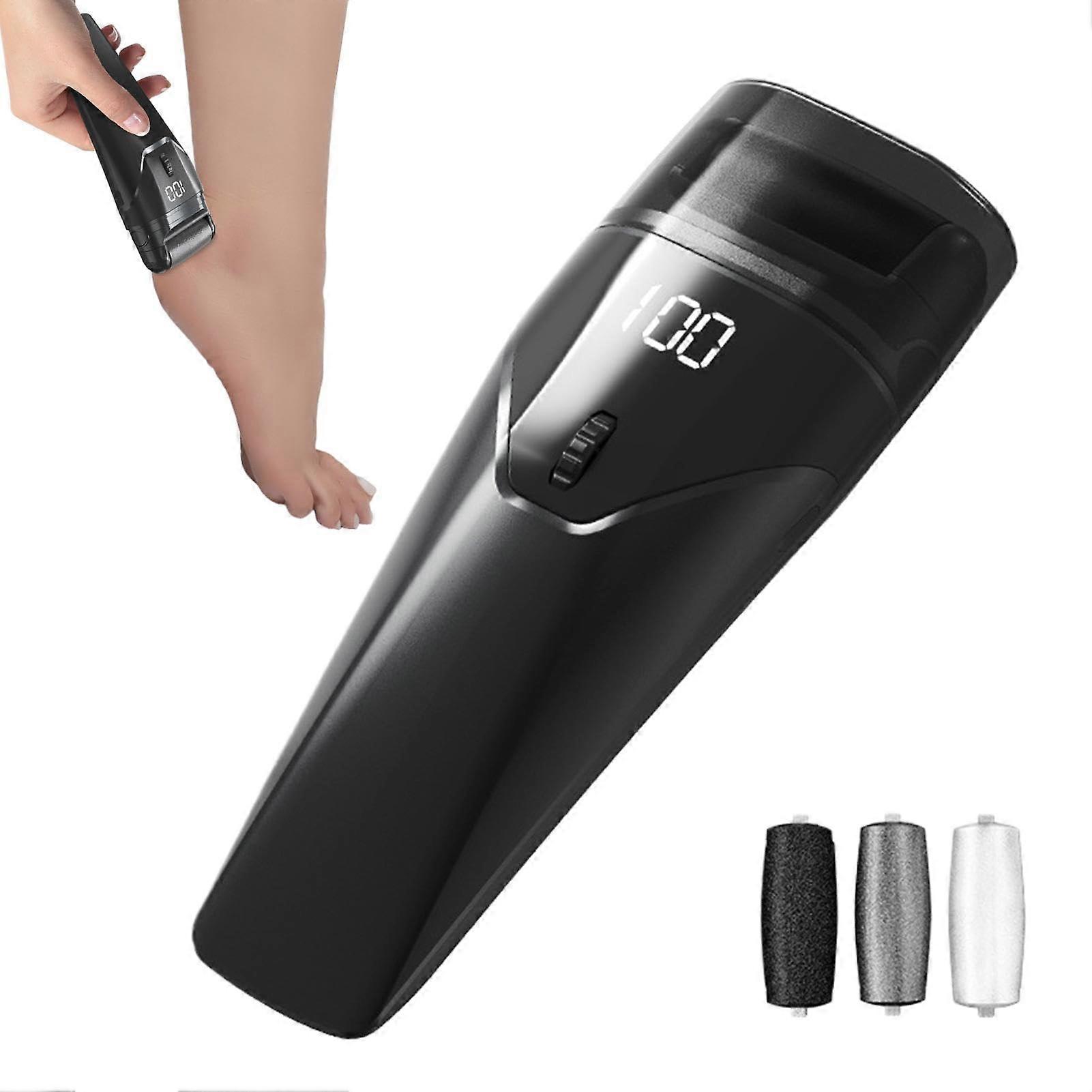 Adjustable Foot File Rechargeable Electric USB Charging Illuminated Pedicure Scraper Portable Camping And Dorm Black