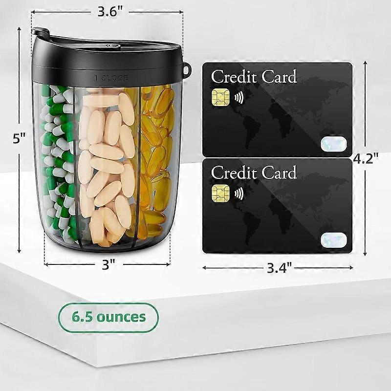 Compartmental pill storage sealed transparent sealed jar storage jar storage box moisture-proof medicine jar