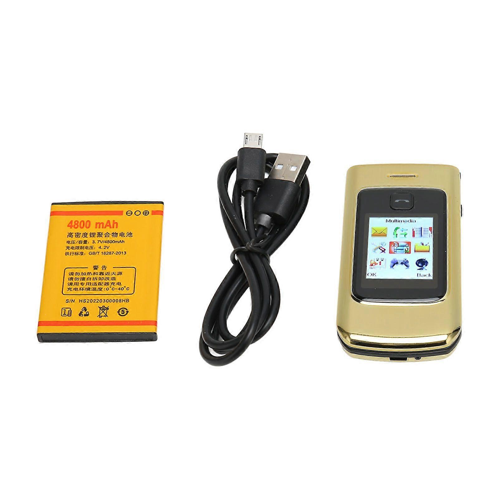 K21 2G Senior Big Button Flip Cell Phone 2.4 Inch Screen Flip Mobile Phone with Strong Flashlight for Elderly