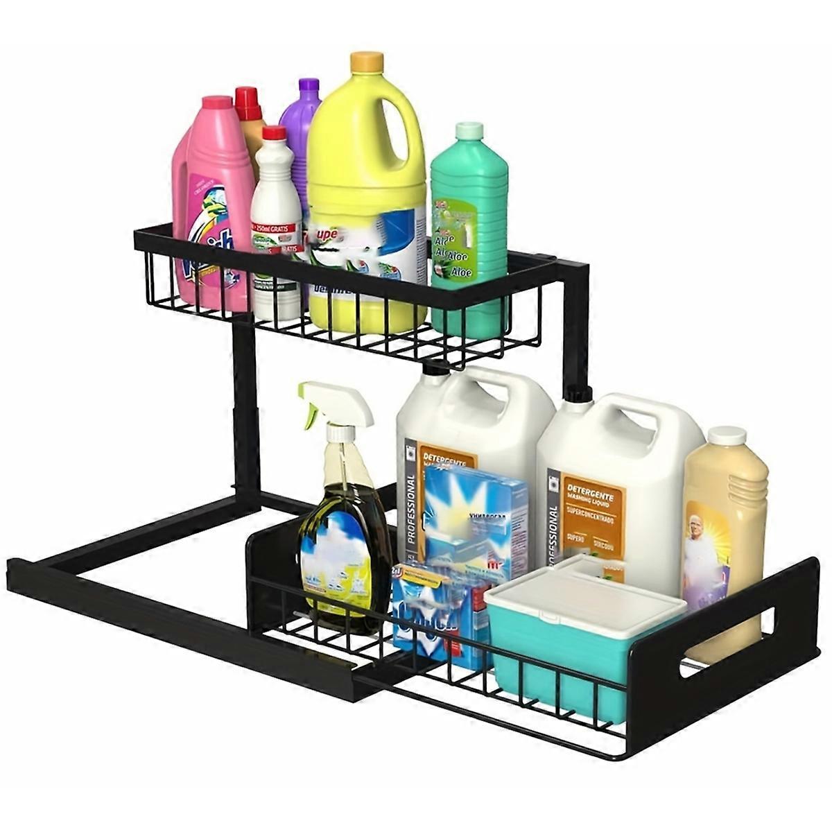 UnderSink Organizer,Pull Out Cabinet Organizer, UnderSink Storage, Cabinet Storage Shelve for Kitchen Bathroom Cabinet