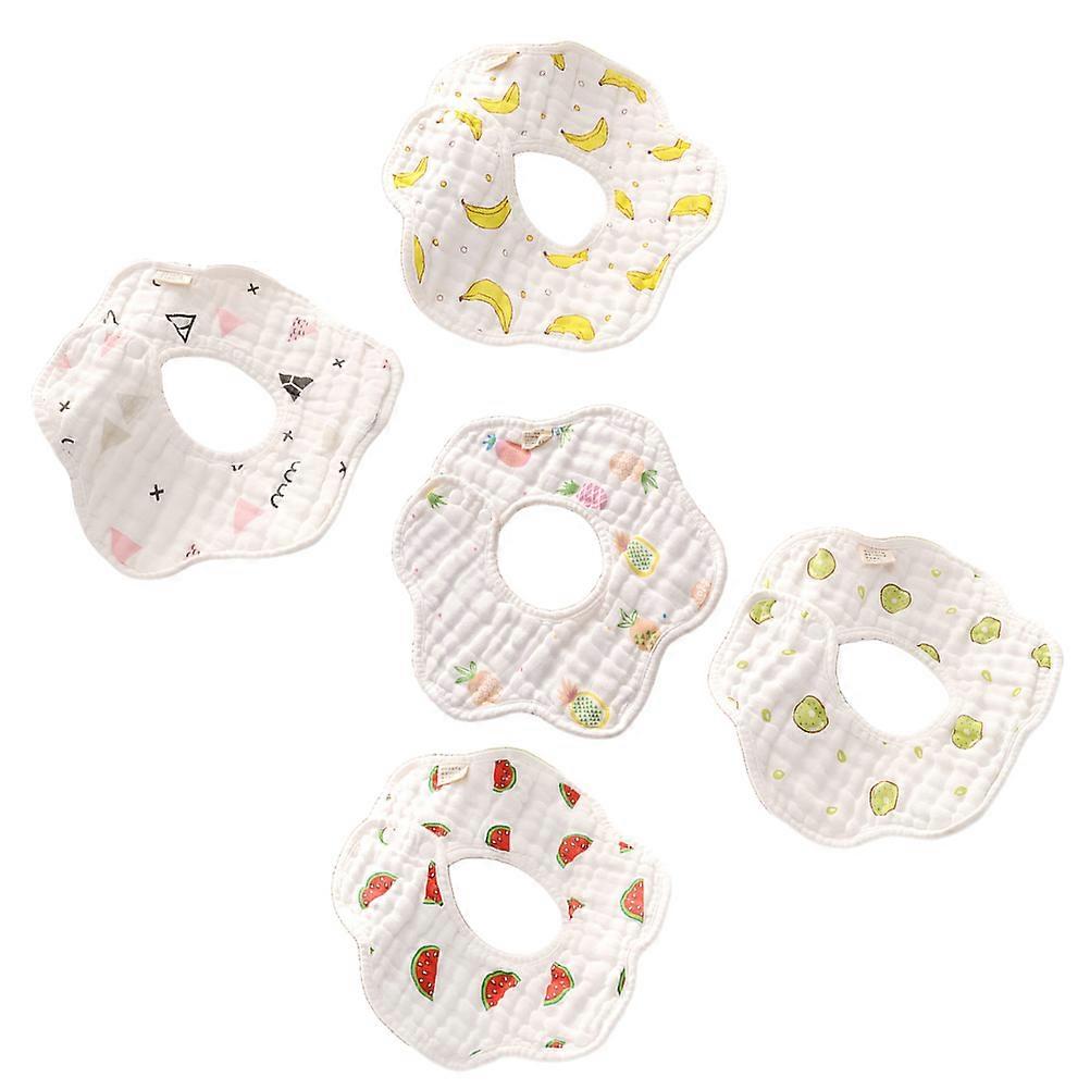 Lunch Feeding Bib Baby Saliva Towel for Wearing 5Pcs Assorted Color Infant Bibs