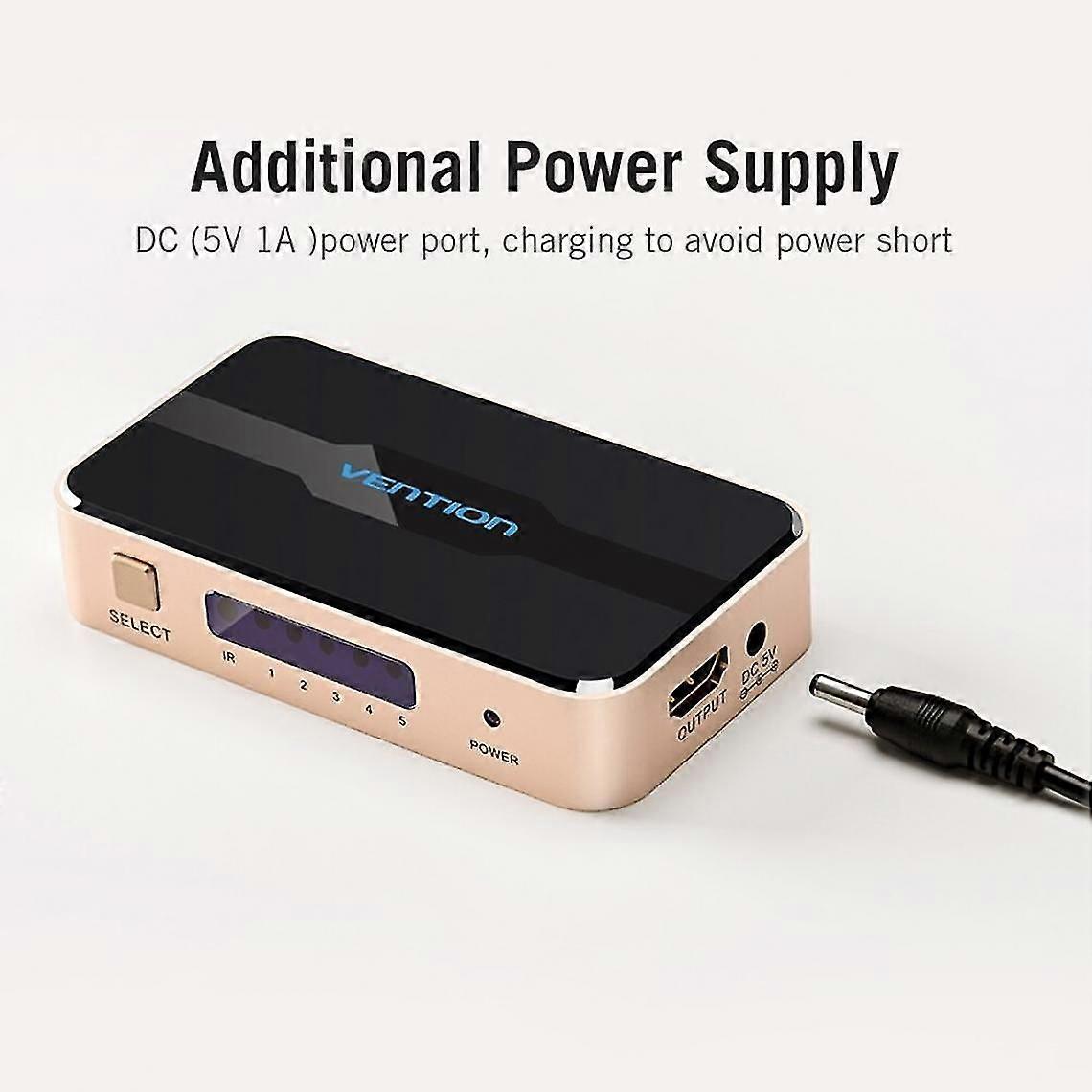 5 Input 1 Output Dvd Player Mini Audio Distributor Adapter Infrared Hd Projector Professional 4k Switcher Video Remote Control