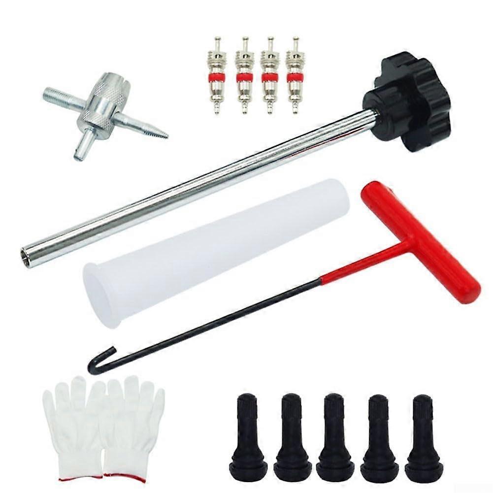 Heavy Duty Tire Valve Tool Kit 13Piece Set for Quick Valve Replacements Compatible with Cars, Trucks, and SUVs