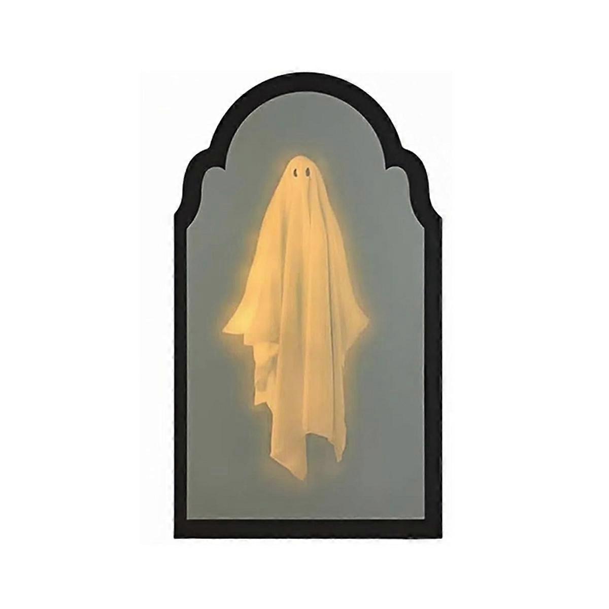 Halloween Ghost Mirror with LED Lights, Hologram Decor