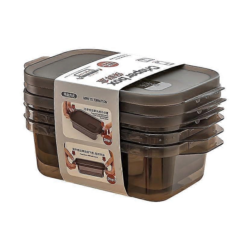 Rectangle Plastic Food Storage Box, 3Pack With Lids, 600ml Each, Grey Medium, Meal Prep, Freezer Storage, Reusable