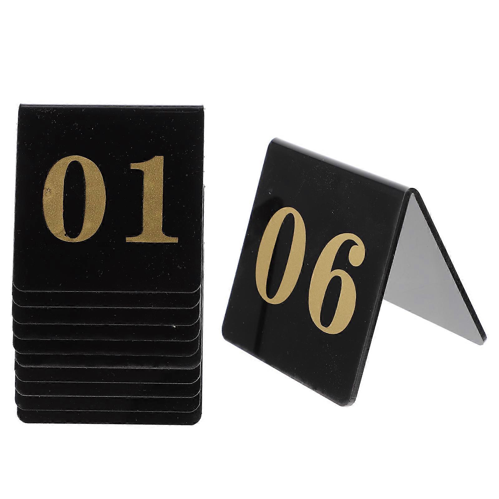 Party Table Number Cards V-Shaped Acrylic Table Numbers 8X8X6.8CM for Restaurants Banquets Receptions 10Pcs