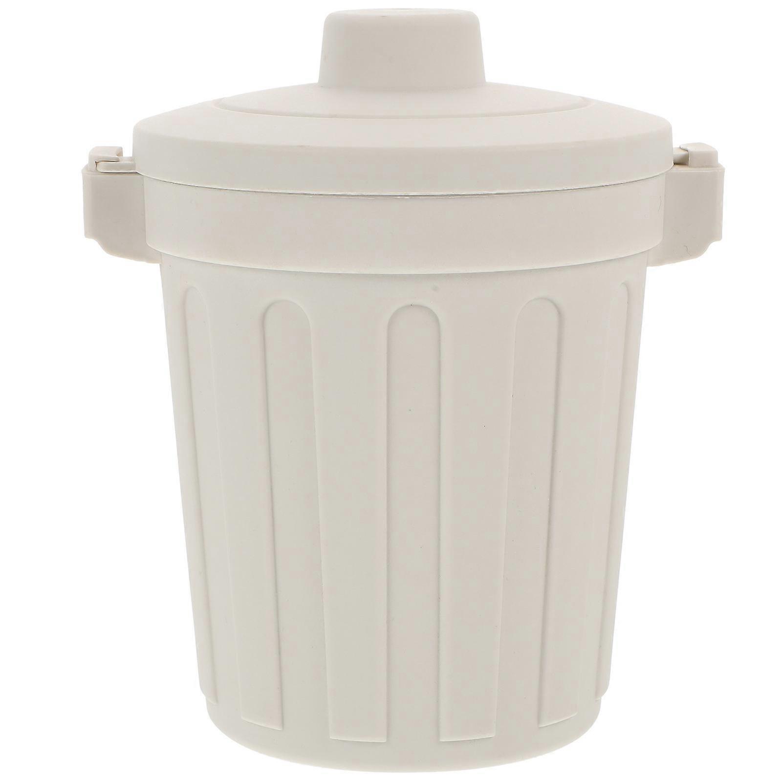 Compact Desk Trash Can For Office Use Grey Rectangular Trash Holder 2Pcs