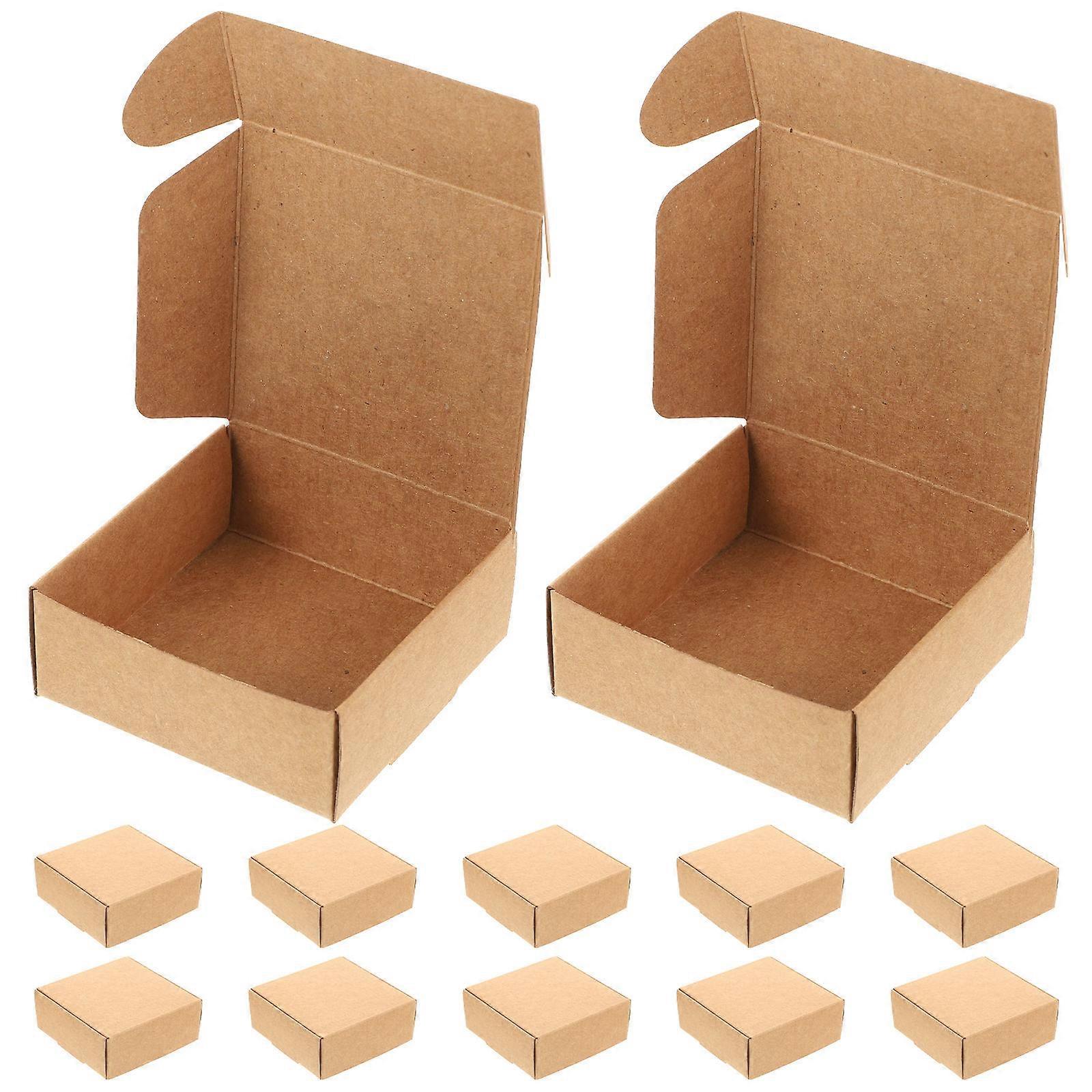 60Pcs Kraft Paper Box for Handmade Soap Packing Case Light Brown