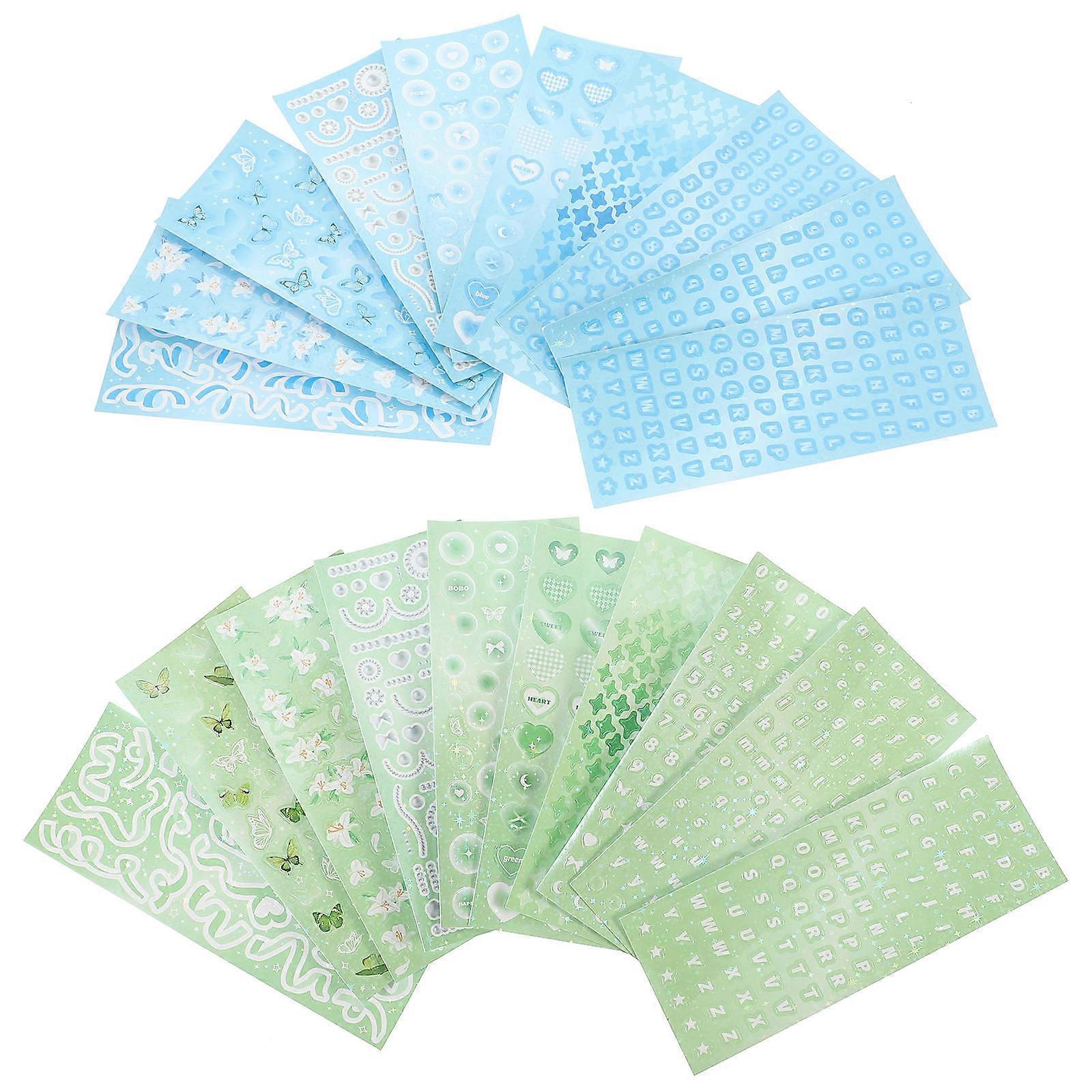 Holographic Rectangular DIY Craft Stickers For Photo Albums And Planners Featuring Textured Surface 60 Sheets