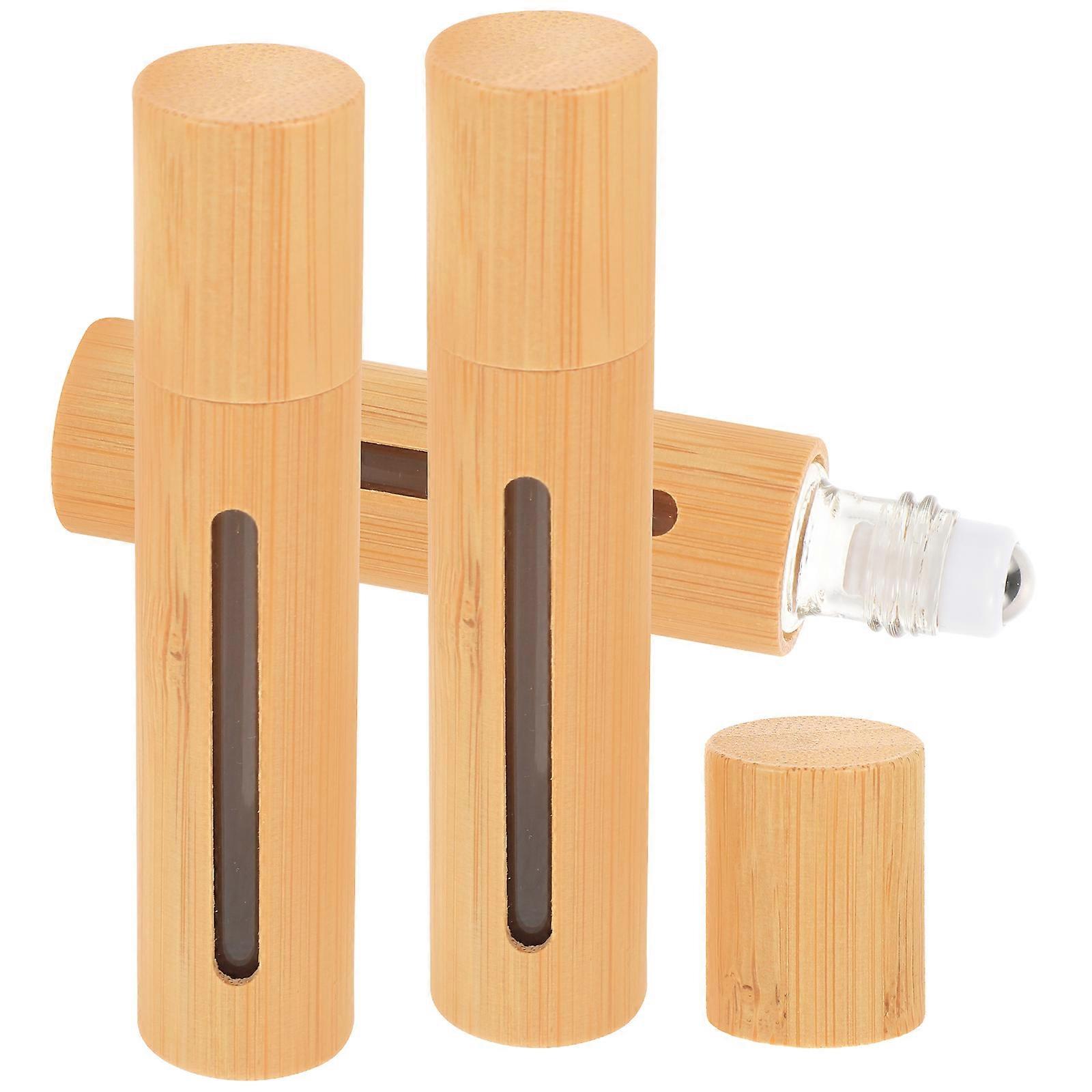 Bamboo Roll on Bottles Essential Oil Roller Bottle for Storage Use 15Pcs