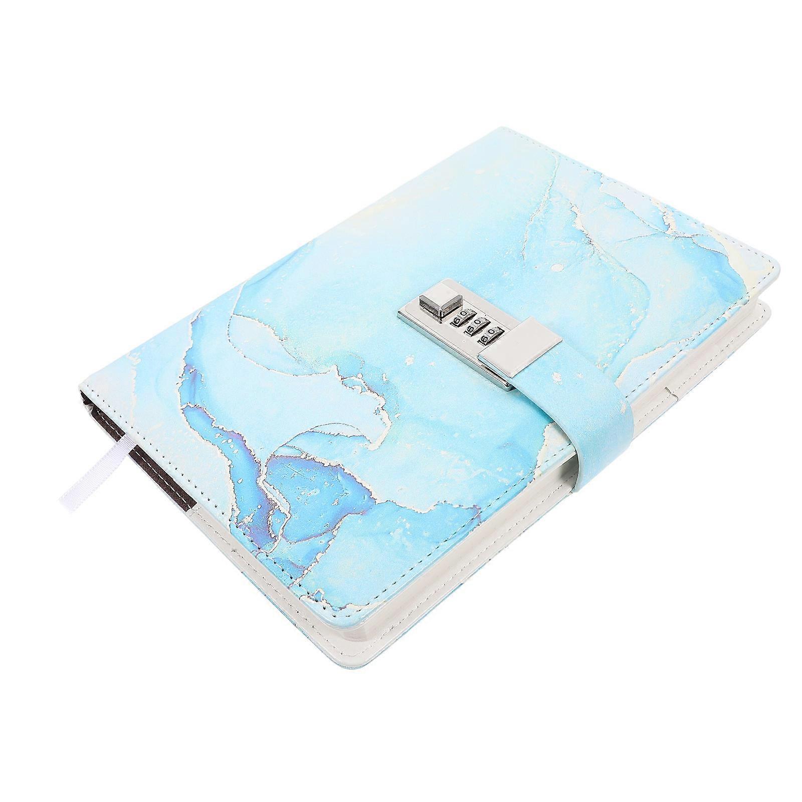 Diary Notebook with Lock for Adults 4Pcs Sky-Blue Creative Password Journals