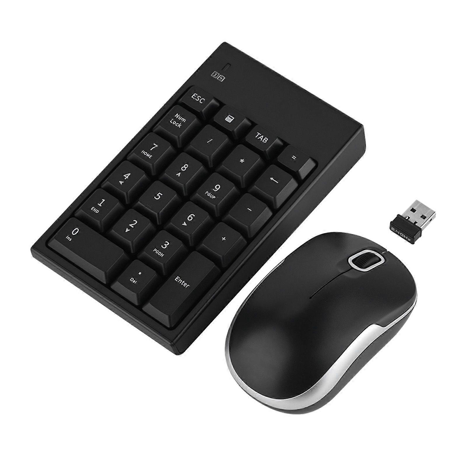 2.4GHz Wireless Keyboard Mouse Set 1200DPI Optical Mouse & Wireless 22-key Numeric Keyboard