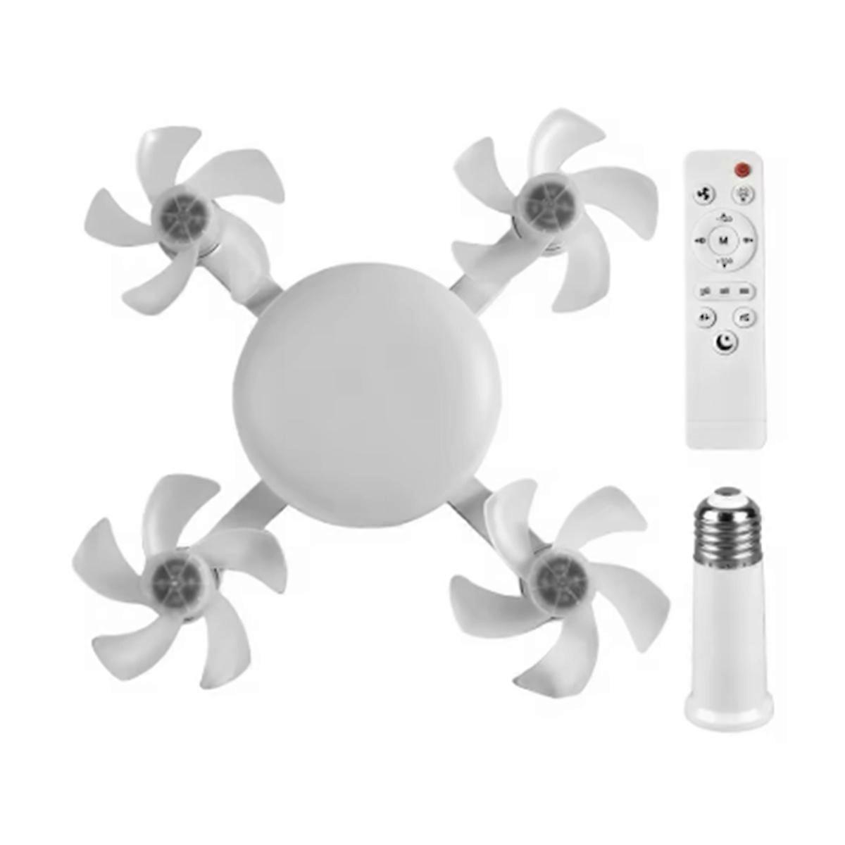 E27 LED Ceiling Fan Light with Remote Control Dimmer Function 60W Ceiling Light Drone Shaped Fan Lig