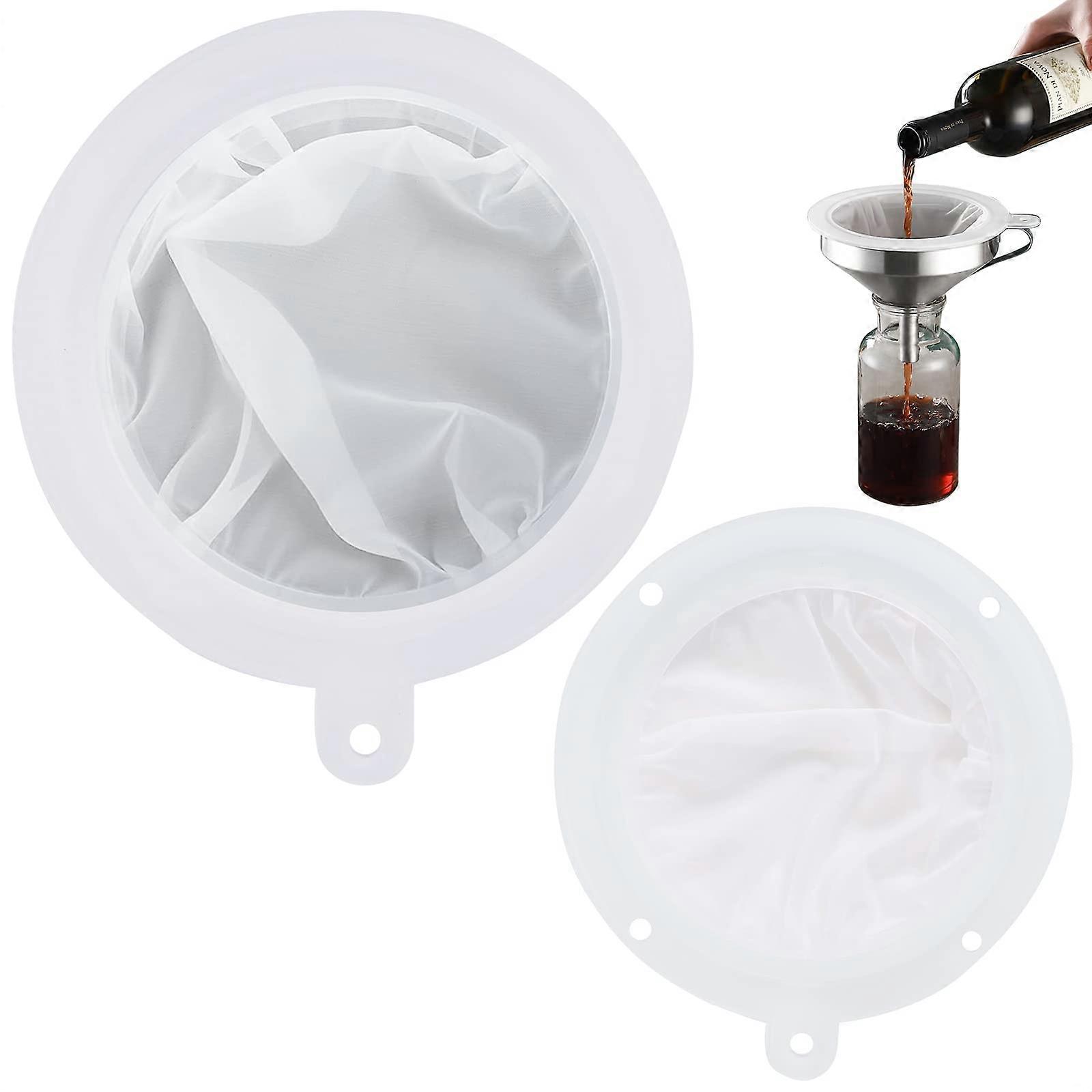 Mesh Sieve Nylon Fine Mesh 2 Pieces 14 Cm And 16 Cm, 200 Mesh And 400 Mesh For Juice Oils Milk Coffee Wine