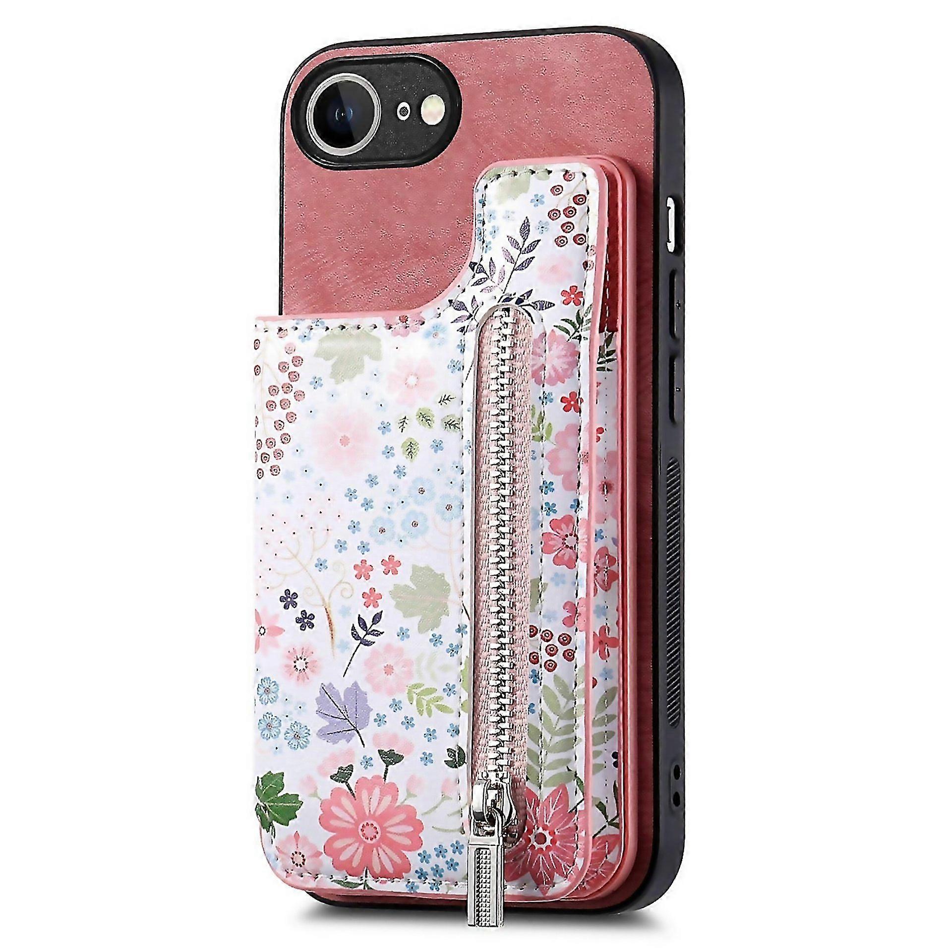 For Retro Painted Zipper Wallet Back Phone Designed For Modern Living