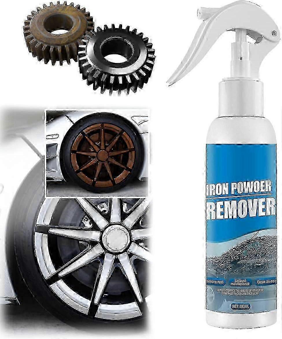 Bil rustfjerner spray, jernpulverfjerner, rustfjerner for bilhjul, bil rustfjerningsspray 100ml / 30ml