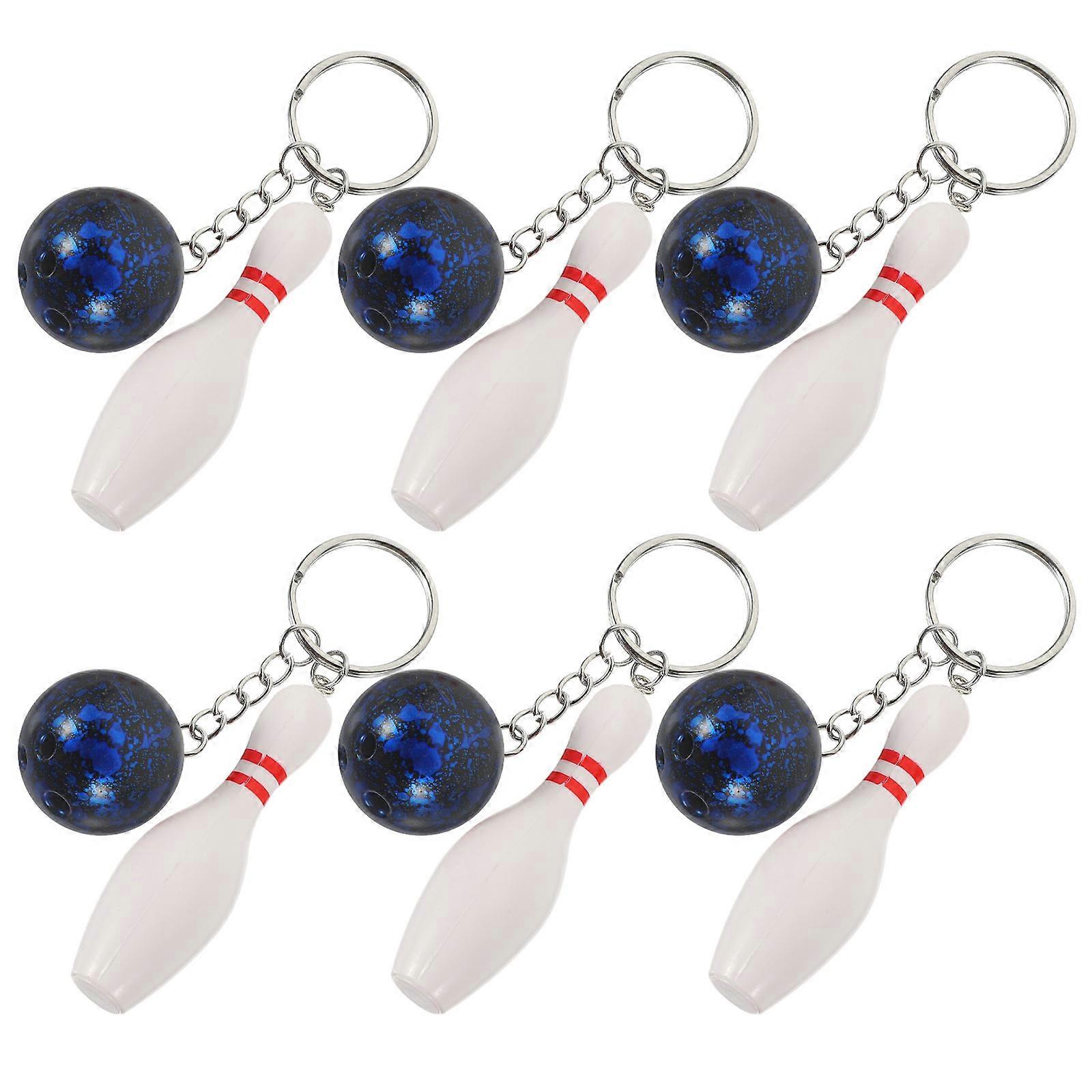 Bowling Pin Keychain Bowling Ball and Pin Keychain for Decoration Pack of 24