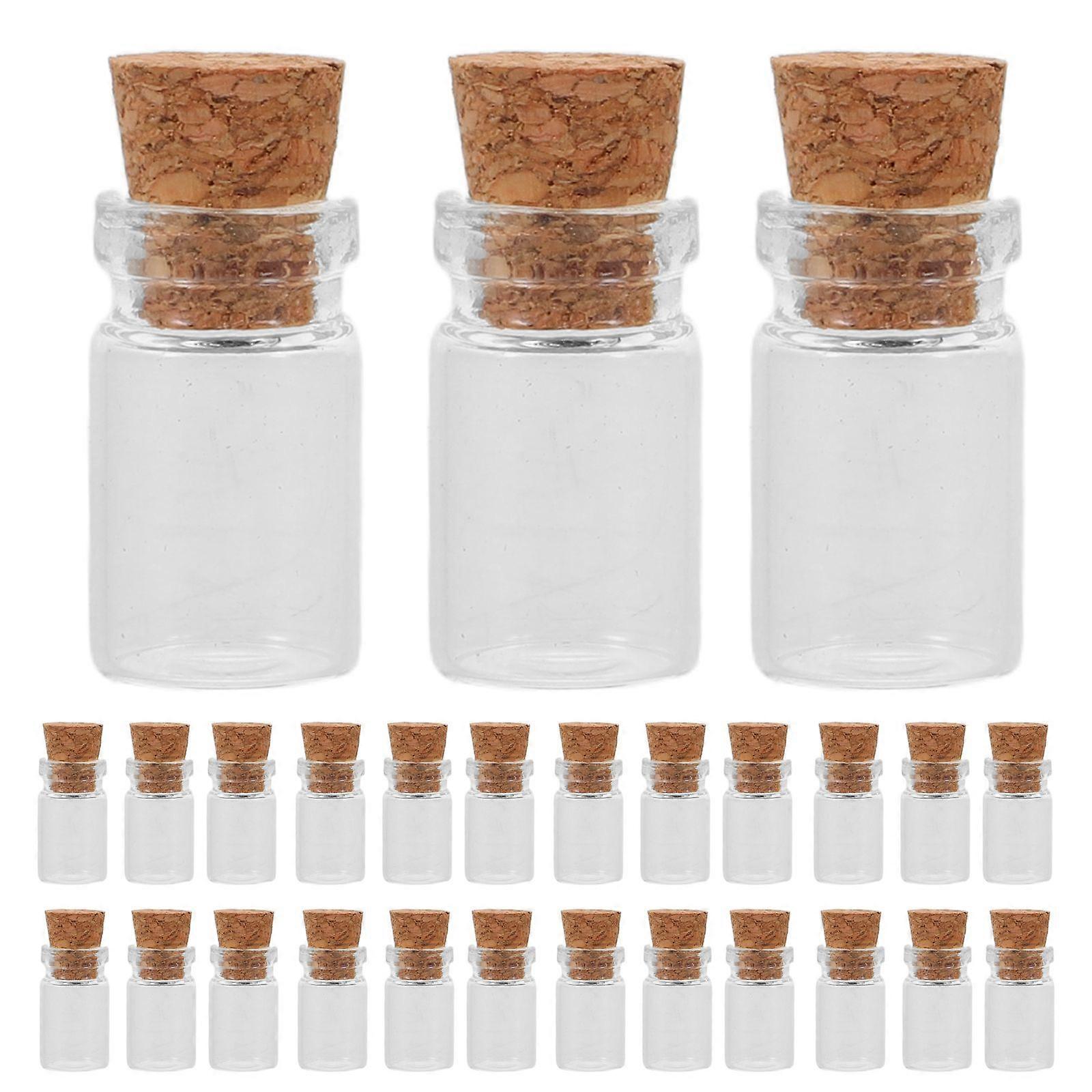 100pcs Mini Bottles With Cork - Small Glass Jars With Cork Stoppers - 1ml Mini Clear Glass Empty Potion Bottles For Diy Art Wedding Birthday Christmas