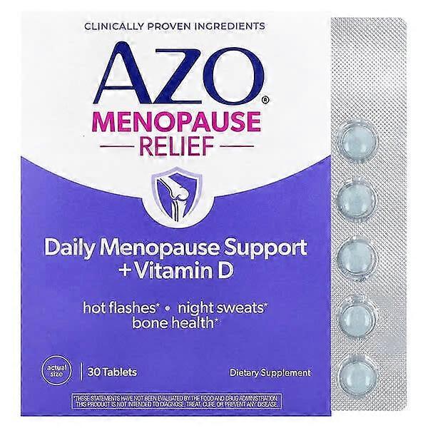 AZO, Menopause Relief, Daily Menopause Support + Vitamin D, 30 Tablets