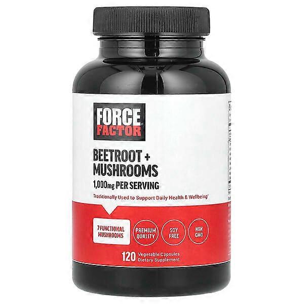 Force Factor, Beetroot + Mushrooms, 120 Vegetable Capsules
