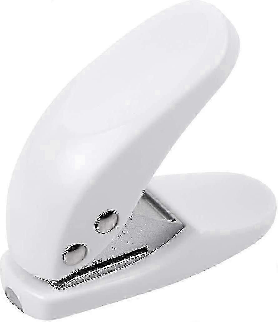 Compact Mini Hole Punch for Single Ring Paper Binding - White Design