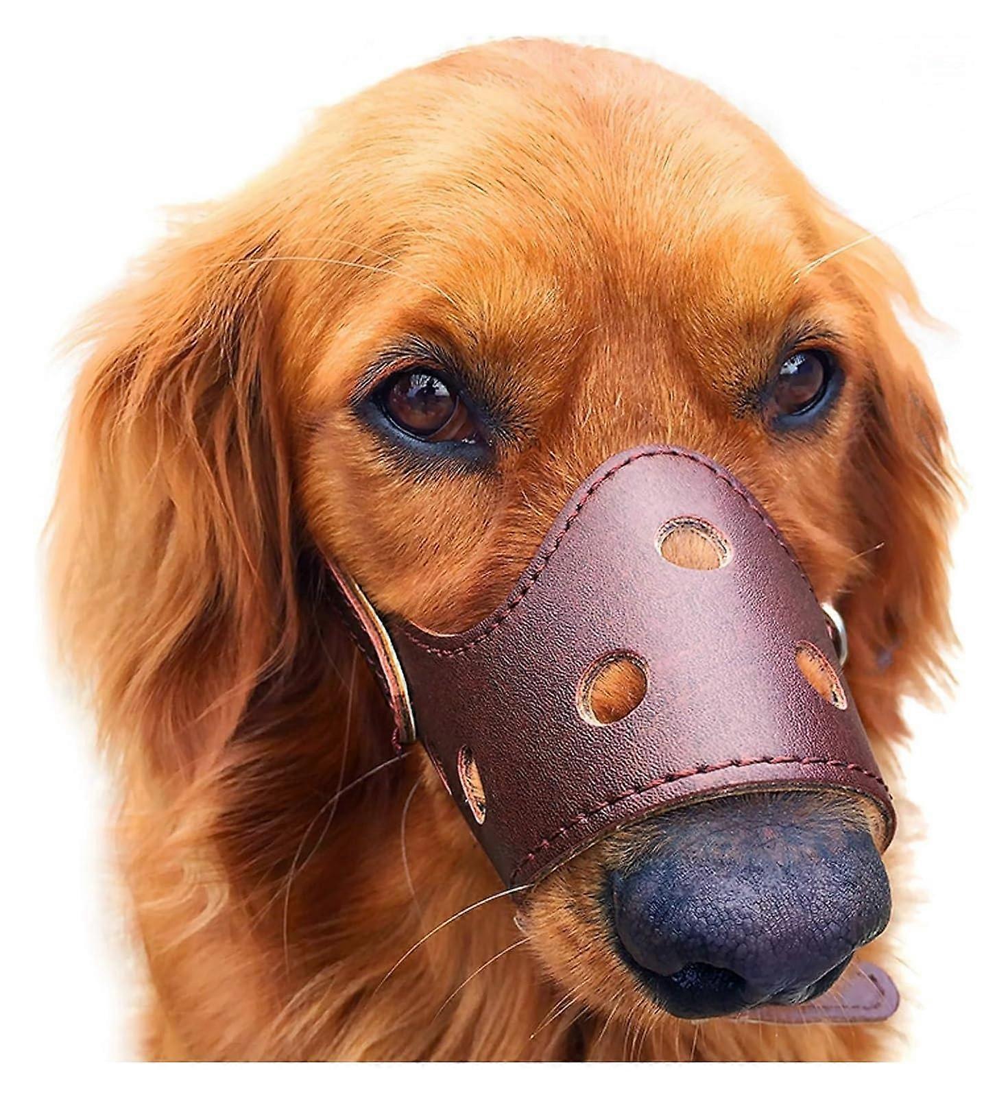 Dog Training Muzzle Adjustable AntiBiting Brown Size M 1027.5 Kg Breathable Safety Muzzle For Biting And Barking