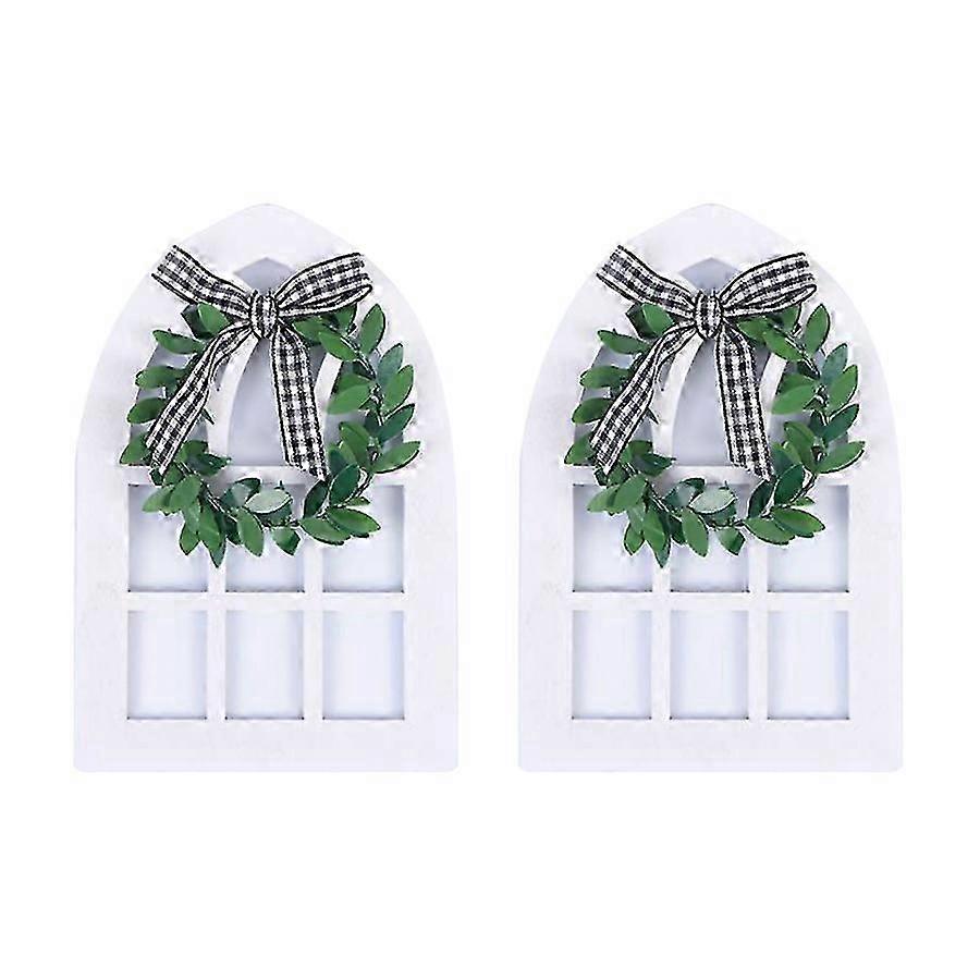 25-26 Creative Farmhouse Window Frame Wall Decor 2 Pieces