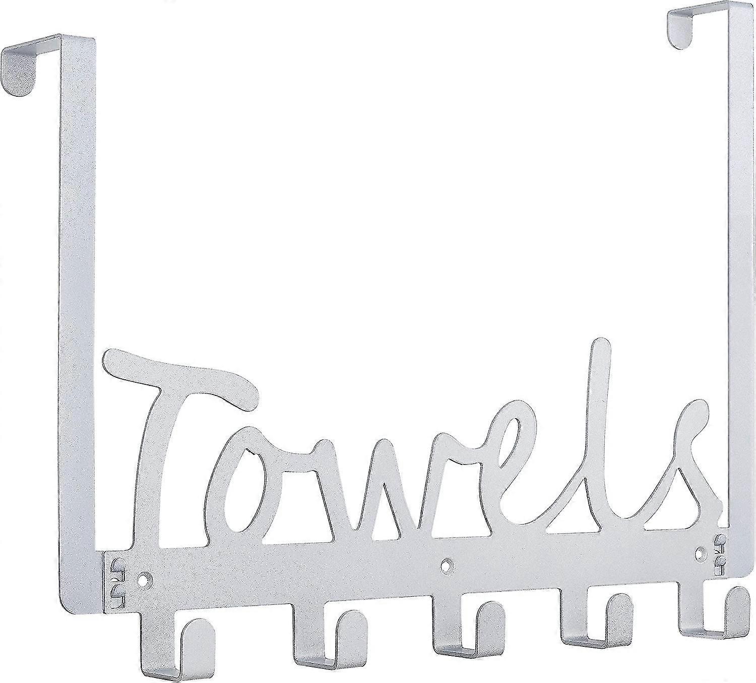 Πάνω από την πόρτα άγκιστρα πετσέτας ράφι κάτοχος στο γραφείο μπάνιου γραφείο άγκιστρα πόρτας για πετσέτες, ρόμπες, παλτά τσάντες κλειδιά 5 άγκιστρα