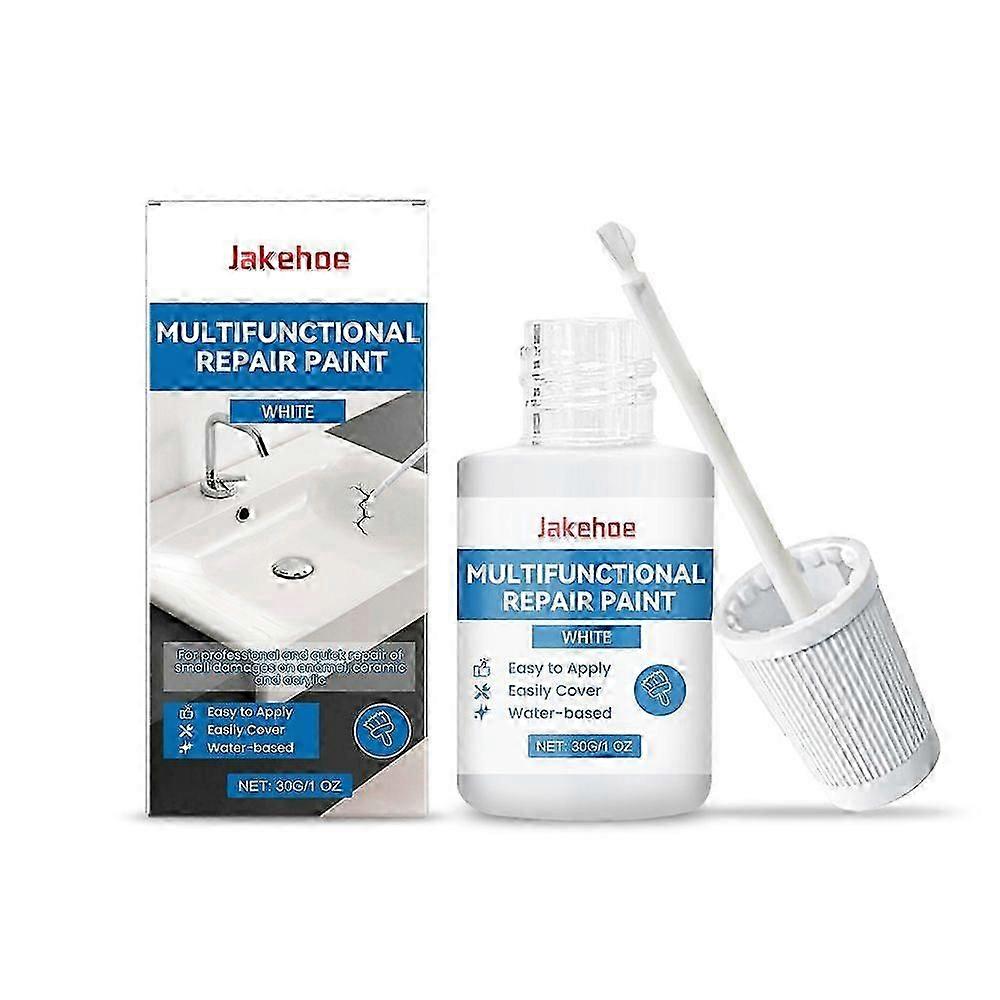Hvid emaljemaling 30ml Badeværelsesemaljereparation Stærk hvid emaljemaling til reparation af små ridser, defekter og revner i badekar og keramiske håndvaske