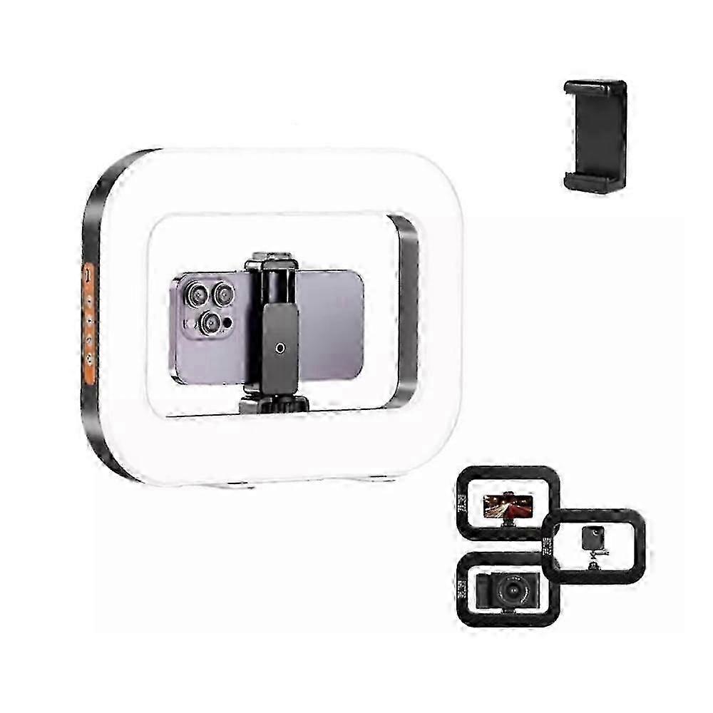 Portable Rechargeable Selfie Ring Light with Adjustable Warm and Cool Lighting Modes