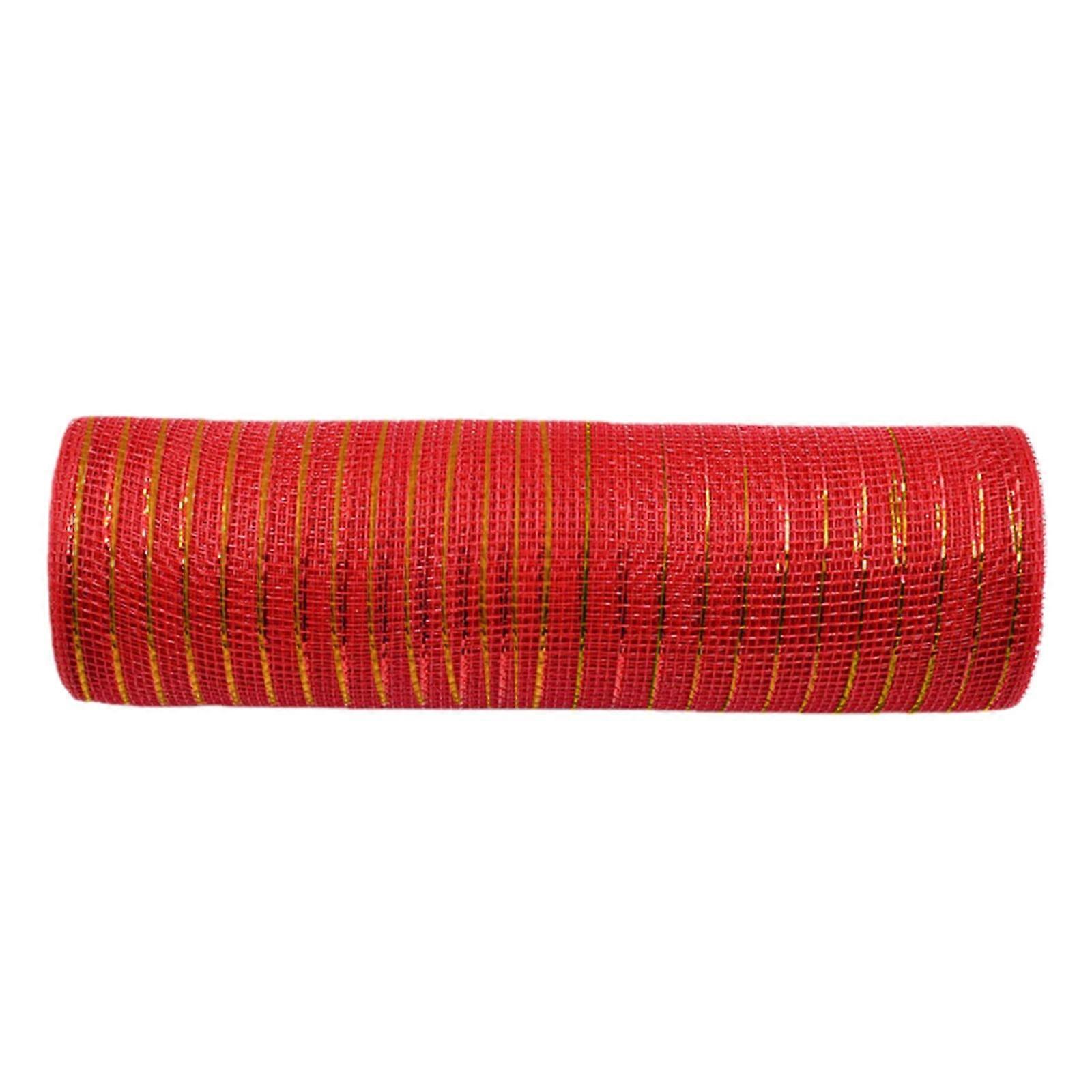 Poly Mesh Ribbon With Metallic Foil Each Roll For Wreaths Swags Bows Wrapping And Decorating